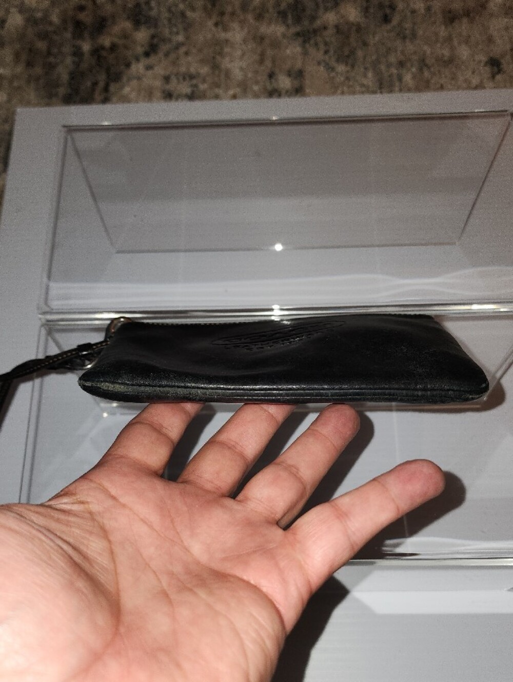 Coach Leatherware EST 1941 Vintage Black Leather Wristlet Pouch. - Picture 10 of 12